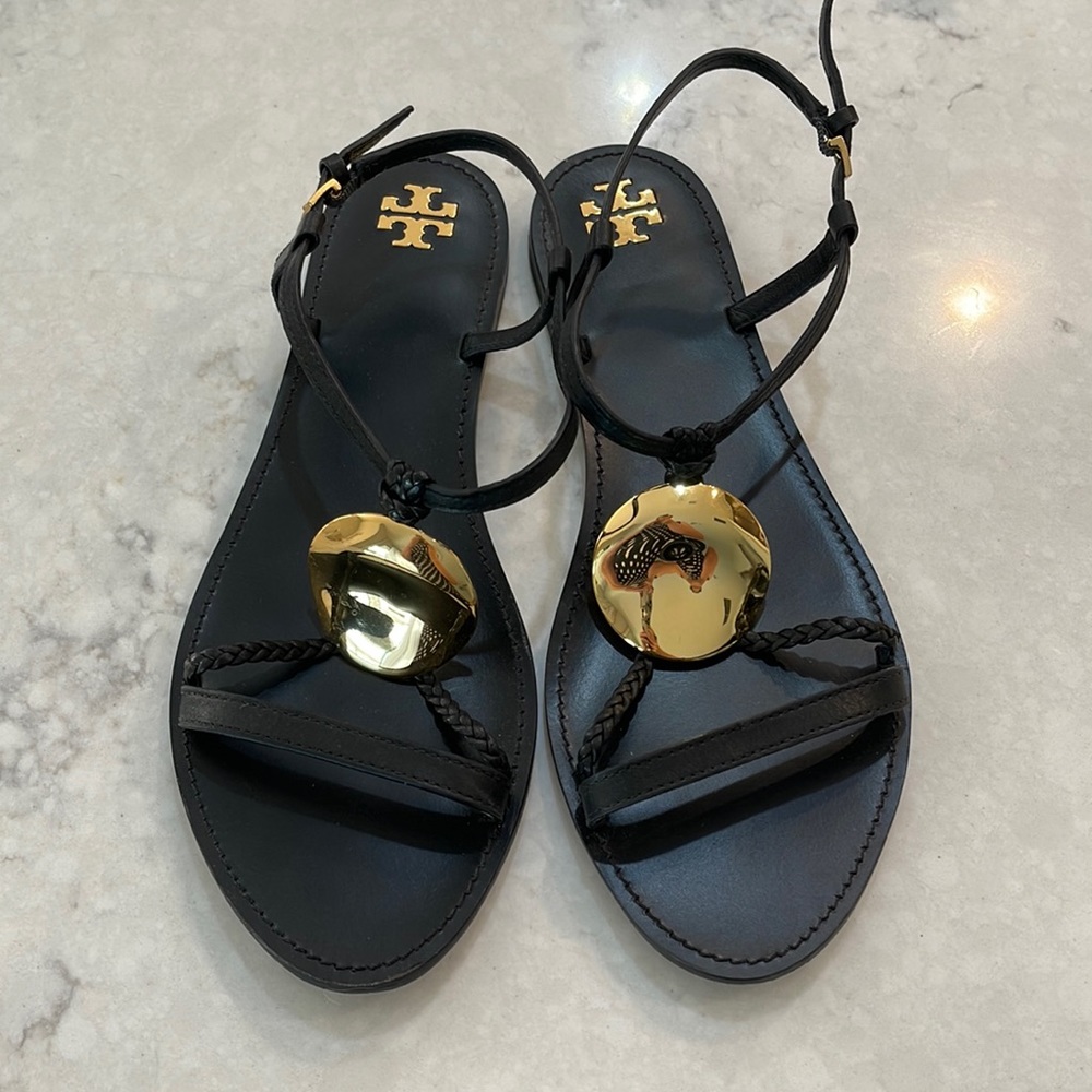 Tory Burch Sandals. Size 9 1/2. Black